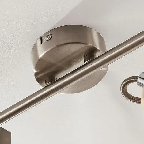 LAMPENWELT LED Spot 'Dennis' En Métal Pour Cuisine - Nickel Satiné, Bois Clair 4 LAMPENWELT LED Spot 'Dennis' En Métal Pour Cuisine - Nickel Satiné, Bois Clair – Image 4