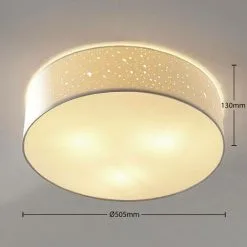 LAMPENWELT Plafonnier Tissu à Intensité Variable 'Umma' En Textile Pour Salon & Salle à Manger - Blanc, Nickel Satiné 6 LAMPENWELT Plafonnier Tissu à Intensité Variable 'Umma' En Textile Pour Salon & Salle à Manger - Blanc, Nickel Satiné -LAMPENWELT Soldes Boutique 13704843 3