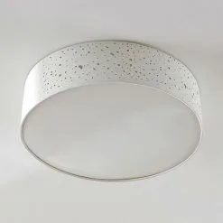 LAMPENWELT Plafonnier Tissu à Intensité Variable 'Umma' En Textile Pour Salon & Salle à Manger - Blanc, Nickel Satiné 7 LAMPENWELT Plafonnier Tissu à Intensité Variable 'Umma' En Textile Pour Salon & Salle à Manger - Blanc, Nickel Satiné -LAMPENWELT Soldes Boutique 13704843 4