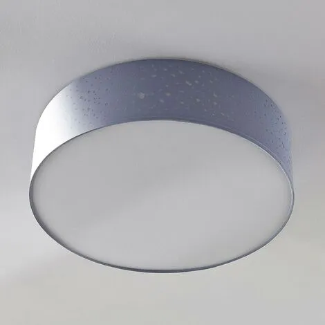 LAMPENWELT Plafonnier Tissu à Intensité Variable 'Umma' En Textile Pour Salon & Salle à Manger - Gris, Nickel Satiné 4 LAMPENWELT Plafonnier Tissu à Intensité Variable 'Umma' En Textile Pour Salon & Salle à Manger - Gris, Nickel Satiné – Image 4