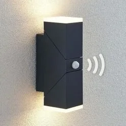 LAMPENWELT LED Applique Exterieur 'Sally' En Aluminium - Gris Foncé, Blanc Satiné