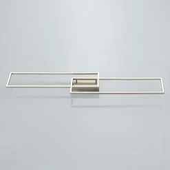 LAMPENWELT LED Plafonnier à Intensité Variable 'Quadra' En Inox Pour Salon & Salle à Manger - Acier Inoxydable, Blanc -LAMPENWELT Soldes Boutique 13704952 3