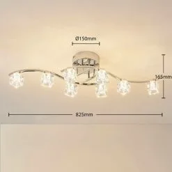 LAMPENWELT LED Plafonnier à Intensité Variable 'Yaro' En Métal Pour Salon & Salle à Manger - Transparent, Chromé -LAMPENWELT Soldes Boutique 13705507 3
