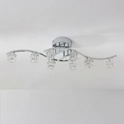 LAMPENWELT LED Plafonnier à Intensité Variable 'Yaro' En Métal Pour Salon & Salle à Manger - Transparent, Chromé -LAMPENWELT Soldes Boutique 13705507 4