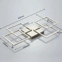 LAMPENWELT LED Plafonnier à Intensité Variable 'Quadra' En Inox Pour Salon & Salle à Manger - Acier Inoxydable, Blanc -LAMPENWELT Soldes Boutique 13706043 3