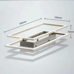 LAMPENWELT LED Plafonnier à Intensité Variable 'Quadra' En Inox Pour Salon & Salle à Manger - Acier Inoxydable, Blanc -LAMPENWELT Soldes Boutique 13706106 3