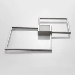 LAMPENWELT LED Plafonnier à Intensité Variable 'Duetto' En Métal Pour Salon & Salle à Manger - Nickel Mat -LAMPENWELT Soldes Boutique 13706768 3