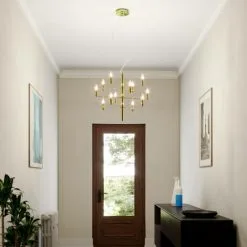 LAMPENWELT Lustre à Intensité Variable 'Tadina' En Métal Pour Salon & Salle à Manger - Laiton 5 LAMPENWELT Lustre à Intensité Variable 'Tadina' En Métal Pour Salon & Salle à Manger - Laiton -LAMPENWELT Soldes Boutique 13736818 2