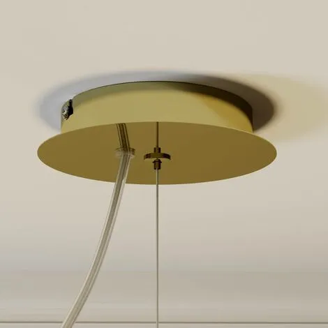 LAMPENWELT Lustre à Intensité Variable 'Tadina' En Métal Pour Salon & Salle à Manger - Laiton 3 LAMPENWELT Lustre à Intensité Variable 'Tadina' En Métal Pour Salon & Salle à Manger - Laiton – Image 3