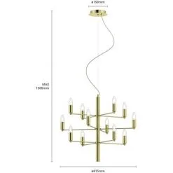 LAMPENWELT Lustre à Intensité Variable 'Tadina' En Métal Pour Salon & Salle à Manger - Laiton 7 LAMPENWELT Lustre à Intensité Variable 'Tadina' En Métal Pour Salon & Salle à Manger - Laiton -LAMPENWELT Soldes Boutique 13736818 4
