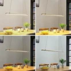 LAMPENWELT LED Suspension à Intensité Variable 'Tymon' En Métal Pour Salon & Salle à Manger - Givré, Nickel Satiné -LAMPENWELT Soldes Boutique 14901942 2