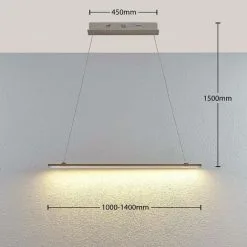 LAMPENWELT LED Suspension à Intensité Variable 'Tymon' En Métal Pour Salon & Salle à Manger - Givré, Nickel Satiné -LAMPENWELT Soldes Boutique 14901942 3