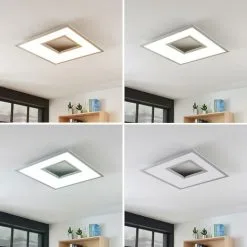 LAMPENWELT LED Plafonnier à Intensité Variable 'Durun' Pour Cuisine - Blanc, Argenté -LAMPENWELT Soldes Boutique 14902026 2