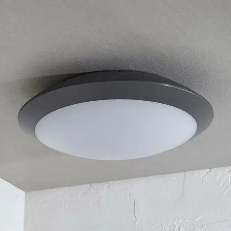 LAMPENWELT LED Plafonnier Extérieur 'Naira' - Gris Foncé (RAL 7024), Blanc 2 LAMPENWELT LED Plafonnier Extérieur 'Naira' - Gris Foncé (RAL 7024), Blanc – Image 2