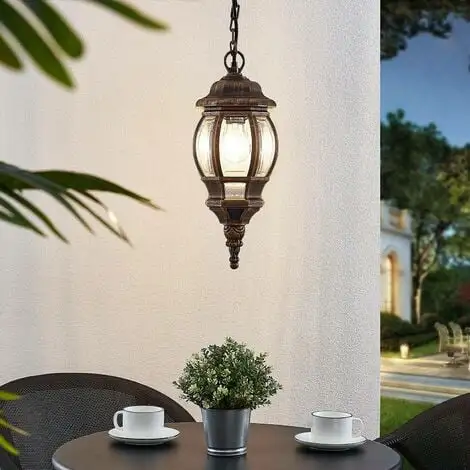 LAMPENWELT Luminaire Extérieur à Intensité Variable 'Nadesha' - Doré Brossé 2 LAMPENWELT Luminaire Extérieur à Intensité Variable 'Nadesha' - Doré Brossé – Image 2