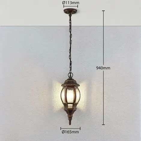 LAMPENWELT Luminaire Extérieur à Intensité Variable 'Nadesha' - Doré Brossé 3 LAMPENWELT Luminaire Extérieur à Intensité Variable 'Nadesha' - Doré Brossé – Image 3