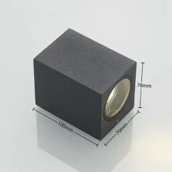 LAMPENWELT Applique Exterieur à Intensité Variable 'Lavina' En Aluminium - Gris Foncé -LAMPENWELT Soldes Boutique 17167392 4