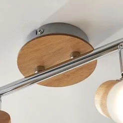 LAMPENWELT LED Plafonnier 'Christoph' En Bois Pour Chambre à Coucher - Blanc, Bois Clair -LAMPENWELT Soldes Boutique 17272738 4