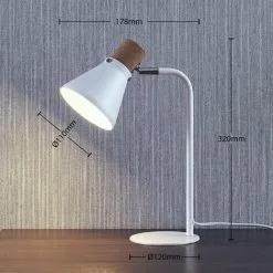 LAMPENWELT Lampe à Poser 'Silva' En Métal Pour Bureau - Blanc, Brun Clair 6 LAMPENWELT Lampe à Poser 'Silva' En Métal Pour Bureau - Blanc, Brun Clair -LAMPENWELT Soldes Boutique 17272741 3