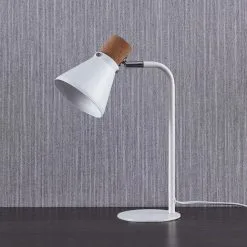 LAMPENWELT Lampe à Poser 'Silva' En Métal Pour Bureau - Blanc, Brun Clair 7 LAMPENWELT Lampe à Poser 'Silva' En Métal Pour Bureau - Blanc, Brun Clair -LAMPENWELT Soldes Boutique 17272741 4