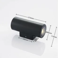 LAMPENWELT Applique Exterieur à Intensité Variable 'Nati' - Gris Foncé (RAL 7024) -LAMPENWELT Soldes Boutique 17923488 3