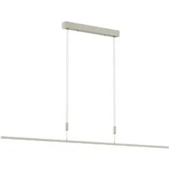 LAMPENWELT LED Suspension à Intensité Variable 'Tolu' En Aluminium Pour Salon & Salle à Manger - Nickel Mat Brossé, Chromé