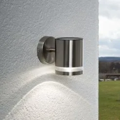 LAMPENWELT LED Applique Murale Solaire 'Salma' En Inox - Inox