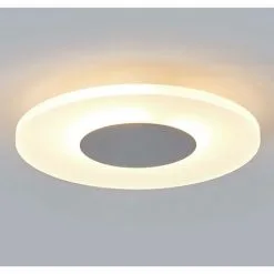 LAMPENWELT LED Plafonnier 'Tarja' En Métal Pour Salle De Bain - Blanc Satiné, Chromé