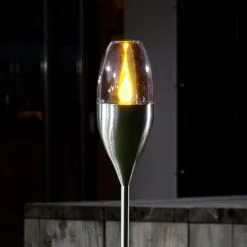 LAMPENWELT Lampe Solaire 'Jari' En Inox - Inox, Transparent