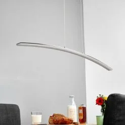 LAMPENWELT LED Suspension 'Lorian' Pour Salon & Salle à Manger - Blanc Satiné, Chrome -LAMPENWELT Soldes Boutique 3098162 3