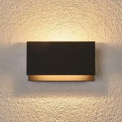 LAMPENWELT LED Applique Exterieur 'Meja' En Aluminium - Graphite, Satiné -LAMPENWELT Soldes Boutique 3313682 3