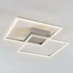 LAMPENWELT LED Plafonnier 'Mirac' En Métal Pour Salon & Salle à Manger - Inox, Blanc