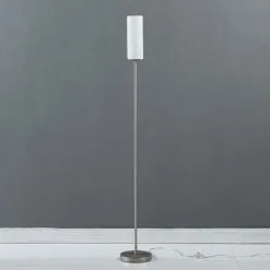 LAMPENWELT Lampadaire 'Vinsta' En Verre Pour Chambre à Coucher - Blanc Opale, Nickel Satiné -LAMPENWELT Soldes Boutique 3313725 4