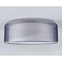 LAMPENWELT Plafonnier Tissu à Intensité Variable 'Nica' En Textile Pour Salon & Salle à Manger - Gris, Blanc, Nickel Mat -LAMPENWELT Soldes Boutique 3560592 4