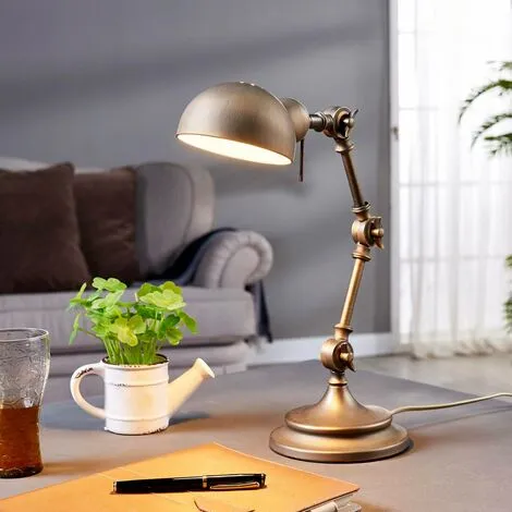 LAMPENWELT Lampe à Poser 'Ellisen' En Métal Pour Salon & Salle à Manger - Bronze 2 LAMPENWELT Lampe à Poser 'Ellisen' En Métal Pour Salon & Salle à Manger - Bronze – Image 2