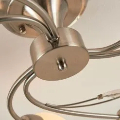 LAMPENWELT Plafonnier à Intensité Variable 'Tatas' En Verre Pour Salon & Salle à Manger - Blanc, Nickel Mat -LAMPENWELT Soldes Boutique 3938645 4