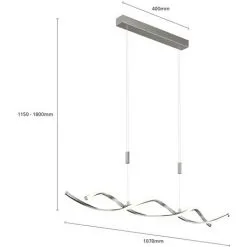 LAMPENWELT LED Suspension à Intensité Variable 'Auron' Pour Salon & Salle à Manger - Nickel Satiné, Blanc -LAMPENWELT Soldes Boutique 5447323 4