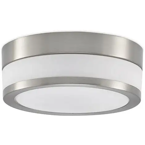 LAMPENWELT Plafonnier Salle De Bain à Intensité Variable 'Flavi' En Métal Pour Salle De Bain - Blanc Opale, Nickel Mat 1 LAMPENWELT Plafonnier Salle De Bain à Intensité Variable 'Flavi' En Métal Pour Salle De Bain - Blanc Opale, Nickel Mat