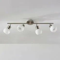 LAMPENWELT LED Plafonnier 'Elaina' En Métal Pour Salon & Salle à Manger - Nickel Mat, Blanc Opale 6 LAMPENWELT LED Plafonnier 'Elaina' En Métal Pour Salon & Salle à Manger - Nickel Mat, Blanc Opale -LAMPENWELT Soldes Boutique 5447354 3