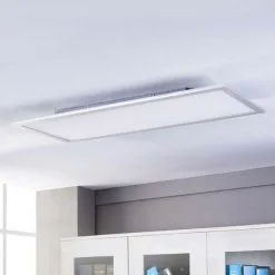 LAMPENWELT LED Plafonnier à Intensité Variable 'Livel' Pour Cuisine - Blanc, Argenté -LAMPENWELT Soldes Boutique 5447373 2