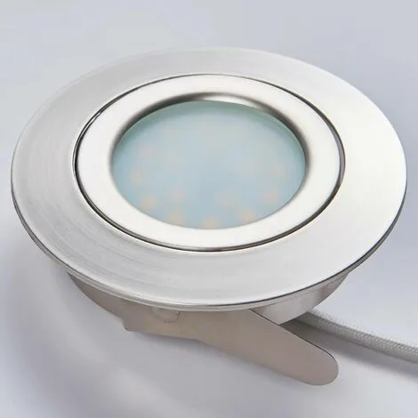 LAMPENWELT LED Spot Encastrable 'Andrej' Pour Salon & Salle à Manger - Nickel Mat, Transparent 4 LAMPENWELT LED Spot Encastrable 'Andrej' Pour Salon & Salle à Manger - Nickel Mat, Transparent – Image 4