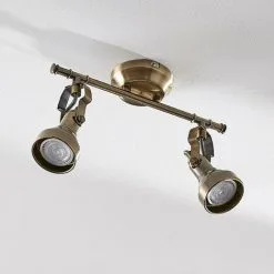 LAMPENWELT LED Plafonnier 'Perseas' En Métal Pour Salon & Salle à Manger - Laiton Vieilli -LAMPENWELT Soldes Boutique 5447434 3