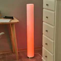 LAMPENWELT LED Lampadaire à Intensité Variable 'Mirella' Pour Salon & Salle à Manger - Blanc, Nickel Satiné -LAMPENWELT Soldes Boutique 5447485 2