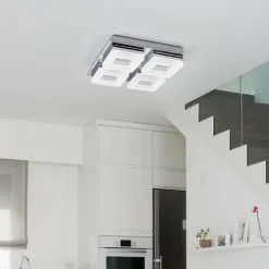 LAMPENWELT LED Plafonnier Salle De Bain 'Marija' Pour Salle De Bain - Blanc Satiné, Chromé -LAMPENWELT Soldes Boutique 5447717 2