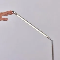 LAMPENWELT LED Lampadaire 'Jabbo' En Métal Pour Bureau - Nickel Satiné -LAMPENWELT Soldes Boutique 5447799 4