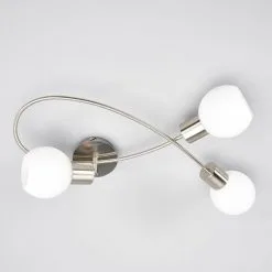 LAMPENWELT LED Plafonnier 'Elaina' En Métal Pour Salon & Salle à Manger - Nickel Mat, Blanc Opale -LAMPENWELT Soldes Boutique 5447810 3