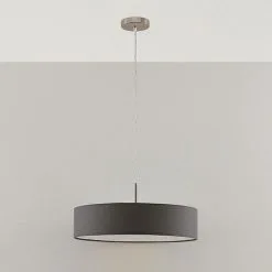 LAMPENWELT LED Suspension En Tissu 'Sebatin' En Textile Pour Cuisine - Gris, Blanc, Nickel Mat -LAMPENWELT Soldes Boutique 5733159 3