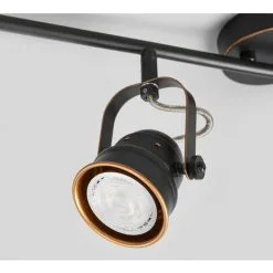 LAMPENWELT LED Plafonnier 'Leonor' En Métal Pour Salon & Salle à Manger - Noir, Doré -LAMPENWELT Soldes Boutique 7010838 4