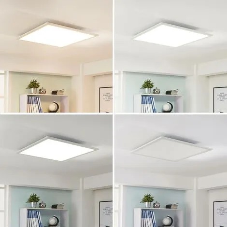 LAMPENWELT LED Plafonnier à Intensité Variable 'Lysander' En Aluminium Pour Bureau - Blanc, (RAL 9016) 2 LAMPENWELT LED Plafonnier à Intensité Variable 'Lysander' En Aluminium Pour Bureau - Blanc, (RAL 9016) – Image 2