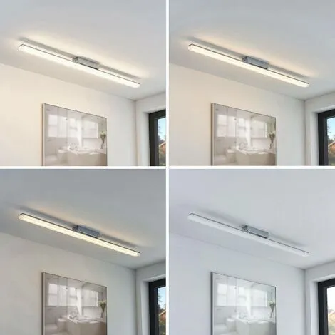 LAMPENWELT LED Plafonnier Salle De Bain à Intensité Variable 'Levke' En Métal Pour Salle De Bain - Blanc, Chromé 2 LAMPENWELT LED Plafonnier Salle De Bain à Intensité Variable 'Levke' En Métal Pour Salle De Bain - Blanc, Chromé – Image 2